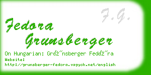 fedora grunsberger business card